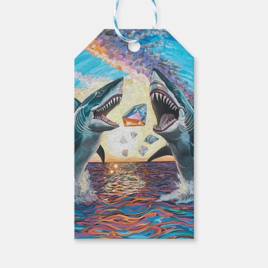 Glamour Chomp-Shark Breaching for Shiny Gems- Geschenkanhänger (Vorderseite)