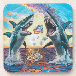 Glamour Chomp-Shark Breaching for Shiny Gems- Getränkeuntersetzer