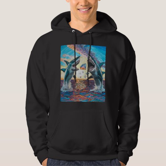 Glamour Chomp-Shark Breaching for Shiny Gems- Hoodie (Vorderseite)