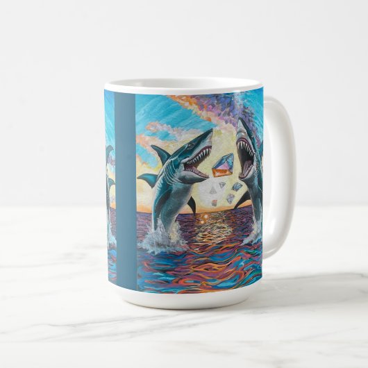 Glamour Chomp-Shark Breaching for Shiny Gems- Kaffeetasse (VorderseiteRechts)