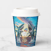 Glamour Chomp-Shark Breaching for Shiny Gems- Pappbecher (Rückseite)