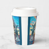 Glamour Chomp-Shark Breaching for Shiny Gems- Pappbecher (Rechts)