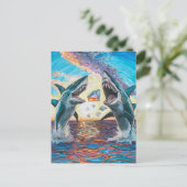 Glamour Chomp-Shark Breaching for Shiny Gems- Postkarte (Stehend Vorderseite)