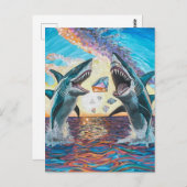 Glamour Chomp-Shark Breaching for Shiny Gems- Postkarte (Vorne/Hinten)