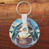 Glamour Chomp-Shark Breaching for Shiny Gems- Schlüsselanhänger (Vorderseite)
