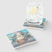 Glamour Chomp-Shark Breaching for Shiny Gems- Steinuntersetzer (Seitenansicht)