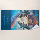 Glamour Chomp-Shark Breaching for Shiny Gems- Strandtuch (Vorderseite)