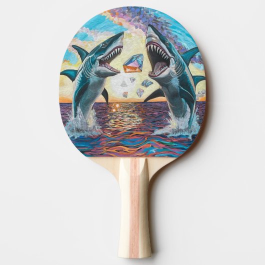 Glamour Chomp-Shark Breaching for Shiny Gems- Tischtennis Schläger (Rückseite)