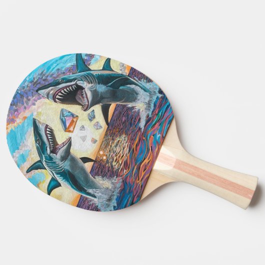 Glamour Chomp-Shark Breaching for Shiny Gems- Tischtennis Schläger (Seitenansicht)