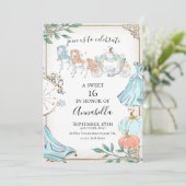 Glamour Cinderella Fairy Tale Carriage Einladung (Stehend Vorderseite)