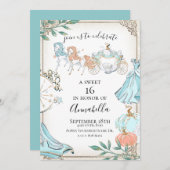 Glamour Cinderella Fairy Tale Carriage Einladung (Vorne/Hinten)