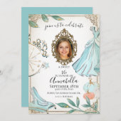 Glamour Cinderella Fairy Tale Foto Einladung (Vorne/Hinten)