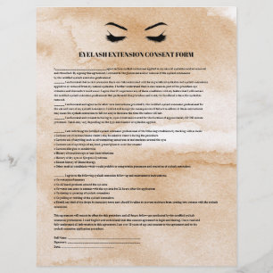 Glamour Coffee EYELASH EXTENSION CONSENT FORMULAR Flyer