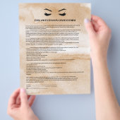 Glamour Coffee EYELASH EXTENSION CONSENT FORMULAR Flyer (Hand)
