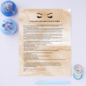 Glamour Coffee EYELASH EXTENSION CONSENT FORMULAR Flyer (Einzeln)