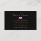 Glamour Cosmetologin Black Leopard Pink Lips Visitenkarte (Rückseite)