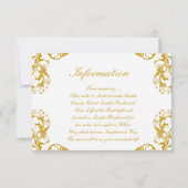 Glamour Damask Wedding Empfang Card Einladung (Rückseite)