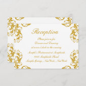Glamour Damask Wedding Empfang Card Einladung (Vorne/Hinten)