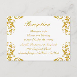 Glamour Damask Wedding Empfang Card Einladung