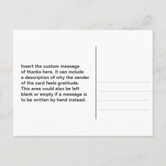 Glamour "Danke für Ihre Freundlichkeit" Postkarte (Rückseite)