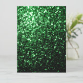 Glamour Dark Green Glitzer Glitzern personalisiere Einladung (Stehend Vorderseite)