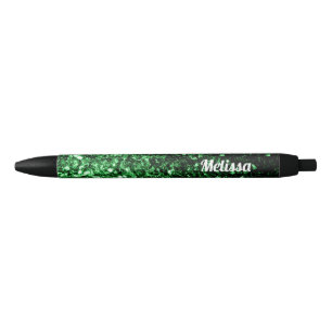 Glamour Dark Green Glitzer Glitzern personalisiere Kugelschreiber