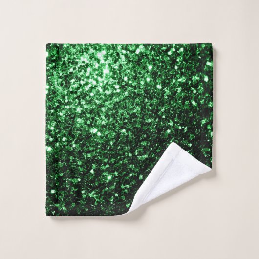 Glamour Dark Green Glitzer Glitzern Waschlappen (Waschlappen)