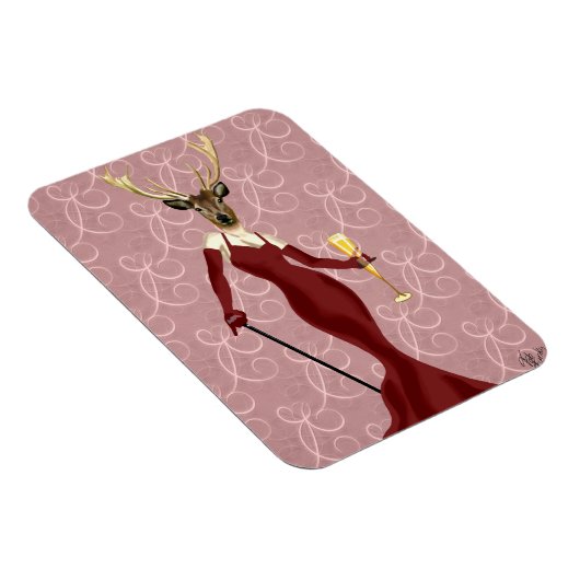 Glamour Deer in Marsala 2 Magnet (Rechte Seite)
