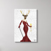 Glamour Deer in Marsala Leinwanddruck (Vorderseite)