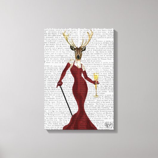 Glamour Deer in Marsala Leinwanddruck (Vorderseite)