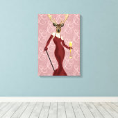 Glamour Deer in Marsala Leinwanddruck (Insitu (Holzboden))