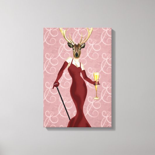 Glamour Deer in Marsala Leinwanddruck (Vorderseite)