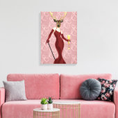 Glamour Deer in Marsala Leinwanddruck (Insitu (Wohnzimmer))