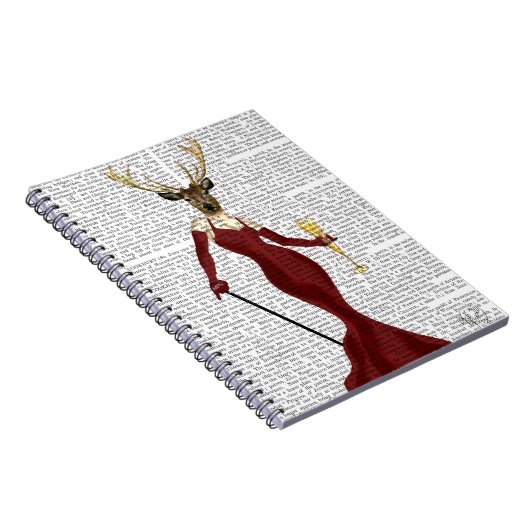 Glamour Deer in Marsala Notizblock (Rechte Seite)