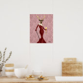 Glamour Deer in Marsala Poster (Küche)