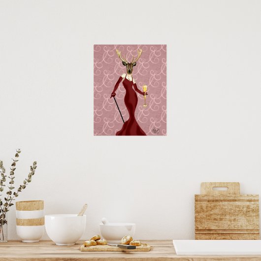 Glamour Deer in Marsala Poster (Küche)