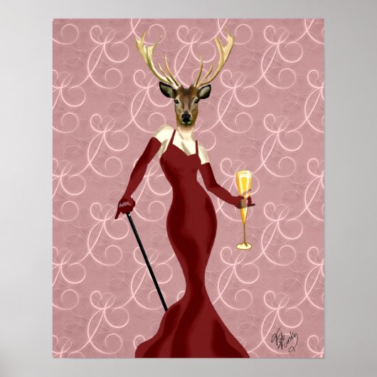 Glamour Deer in Marsala Poster (Vorne)