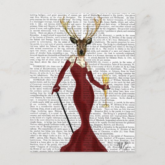 Glamour Deer in Marsala Postkarte (Vorderseite)