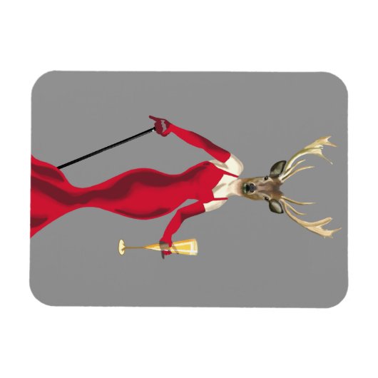 Glamour Deer in Red Magnet (Horizontal)