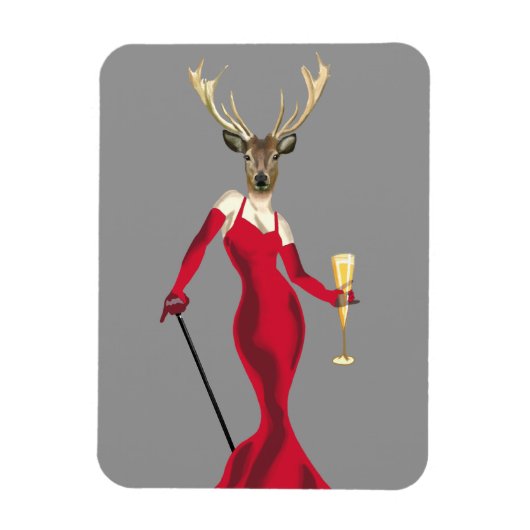 Glamour Deer in Red Magnet (Vertikal)
