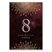 Glamour Deko Burgundy Vintage Hochzeitstisch Karte (Rückseite)