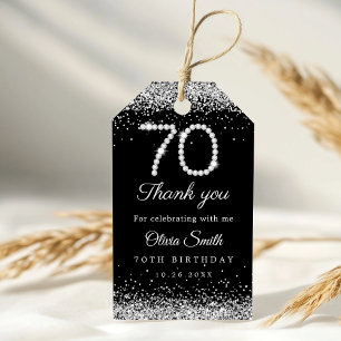 Glamour Diamonds 70. Geburtstagsparty Danke Geschenkanhänger