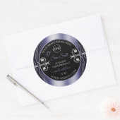Glamour Diamonds Black Blue Product Labels Logo Runder Aufkleber (Umschlag)
