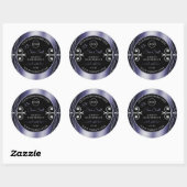Glamour Diamonds Black Blue Product Labels Logo Runder Aufkleber (Blatt)
