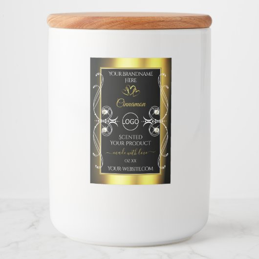 Glamour Diamonds Black Gold Product Labels Logo Lebensmitteletikett (Vorderseite)