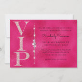 Glamour Diamonds Hot Pink Glitzer VIP Party Einladung (Vorderseite)