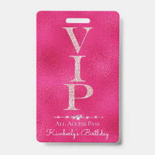 Glamour Diamonds Pink Glitzer VIP Loyalty Ausweis