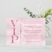 Glamour Diamonds Pink Glitzer VIP Party Einladung (Stehend Vorderseite)