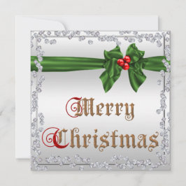 Glamour Diamonds & Silky Sash Bow Weihnachten Einladung