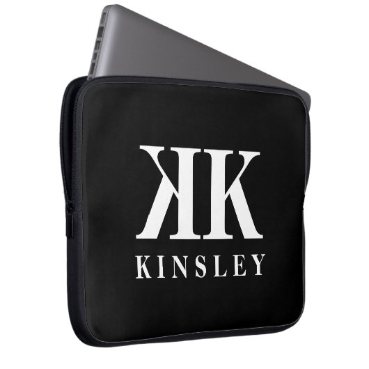 Glamour double monogram name Initial Design Laptopschutzhülle (Vorne Rechts)